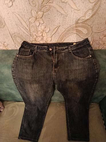 aşpaz geyimi: Klassik tünd-mavi rəngli cins şalvar - Model: düz kəsim, daralan balaq — 3