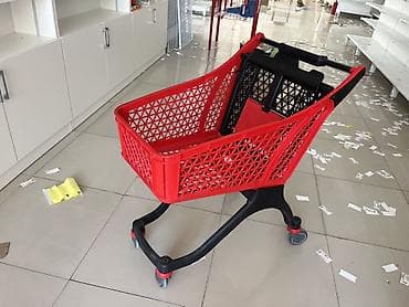 Mağaza avadanlığı: Plastik supermarket alış-veriş səbət . 2 ay istifade olunub. 4 eded — 2