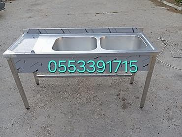 Restoran, kafe avadanlığı: Paslanmayan poladdan qab-yuma moykaları və iş masaları - Restoranlar — 6