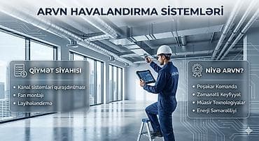 🏗️ "ARVN" HAVALANDIRMA SİSTEMLƏRİ Hər növ havalandırma sistemlərinin