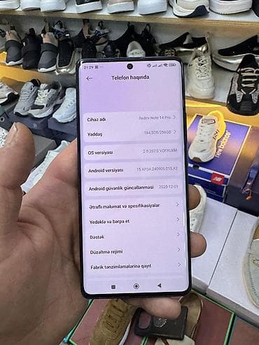 bos keys: Redmi Note 14 Pro, 256 GB, rəng - Qara, Barmaq izi — 6