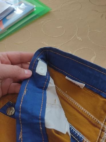 varatnik modelleri: Uşaq şalvarı – JIA PAI JEANS - Rəng: xardal (mustard) tonunda, mavi — 5