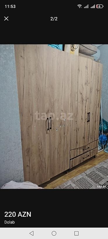 demir polka: 4 qapılı, Siyirməli, Qəhvəyi, Taxta, Açılan, Düz dolab — 1