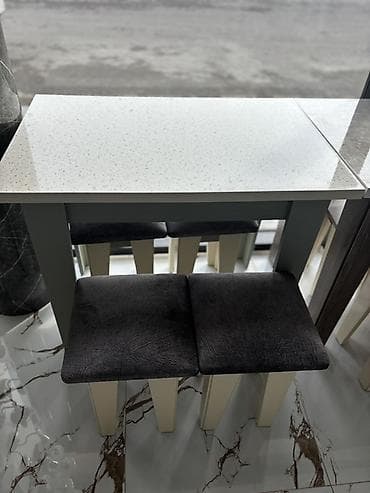 stol metbex: Mətbəx üçün, Yeni, Açılmayan, Dördbucaq masa, 4 stul — 3