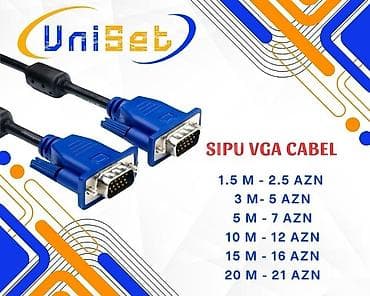 "VGA" kabellər Şəhər: Bakı Malın tipi: Kabellər və adapterlar Yeni?