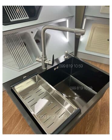 moyka metbext: Yeni Kvadrat Mətbəx çanağı, Paslanmaz polad, Pulsuz çatdırılma — 5