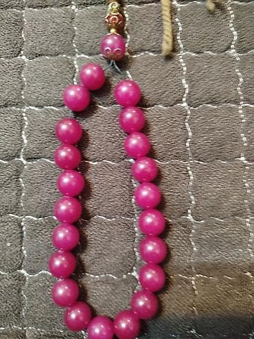 Бижутерия: Bənövşəyi/çəhrayı tonlarda muncuq təsbeh - Material: parlaq səthli — 1