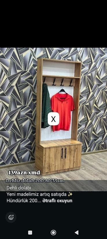 Dəhliz dolabı – yeni model Ölçülər: 200×80×35 sm Material: ağac — 1