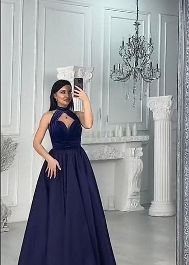 vecerni don: Zərif gecə donu – mor rəng - Model: Uzun, A-kəsim ətək, yerə qədər - — 1