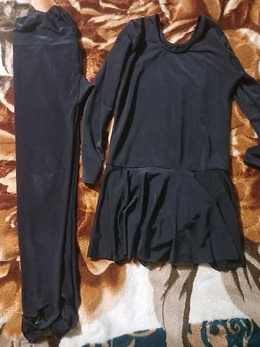 Qara rəqs/balet geyim dəsti - 2 hissədən ibarət dəst: uzunqollu qara