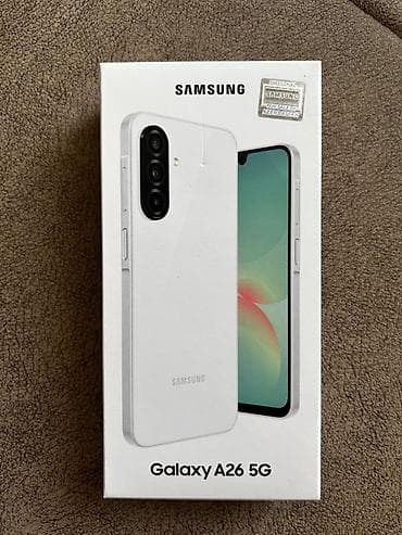 Samsung Galaxy A26 5G, 128 GB, rəng - Ağ, Barmaq izi, Face ID, İki sim kartlı