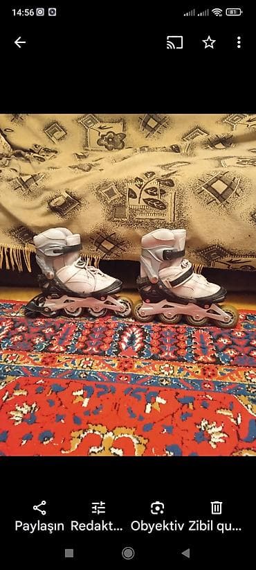 Digər idman və istirahət malları: Uşaq üçün tənzimlənən konki 4 təkərli rəngi açıq boz Uşaqlar üçün — 3