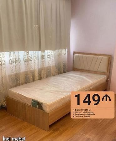 Yeni, Təknəfərlik çarpayı, Bazasız, Matras ilə, Siyirməsiz, Azərbaycan lalafo.az -da Yeni, Təknəfərlik çarpayı, Bazasız, Matras ilə, Siyirməsiz, Azərbaycan