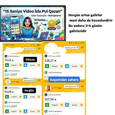 Xidmət: 15 saniyəlik videolara baxaraq əlavə gəlir qazanma platforması