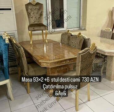 boyama seti: Qonaq otağı üçün, Yeni, Açılan, Oval masa, 6 stul — 13