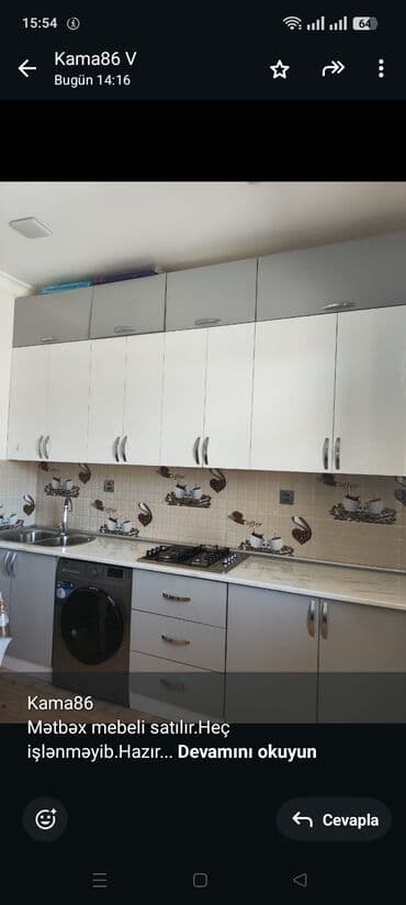 Kama86 Mətbəx mebeli satılır.Heç işlənməyib.Hazır yığılı