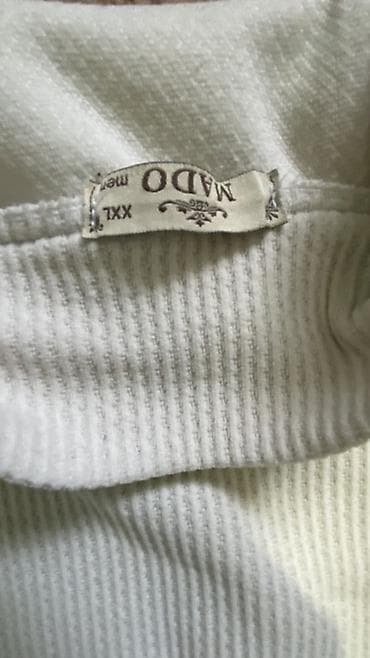 30 de facto sweatshirt: Ağ rəngli ribli sviter - Brend: MADO- Ölçü:XXL yenudi maxs 2 defe — 2