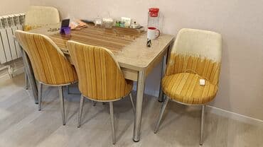 стулья бу: Mətbəx üçün, İşlənmiş, Açılmayan, Kvadrat masa, 6 stul — 2