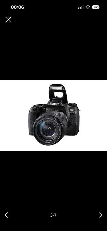 3 birinde printer: Canon EOS 77D DSLR + 18-135mm IS USM lens Fotoaparat tam işlək — 3