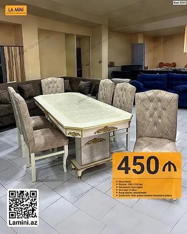 kohnə stul: Masa dəsti – 6 stullu - Ölçülər: 100 × 200 sm - Mexanizm: Açılmayan - — 1