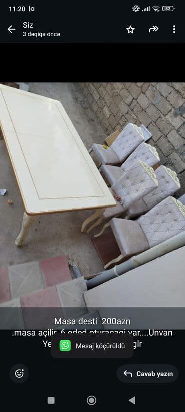 Qonaq otağı üçün, 6 stul