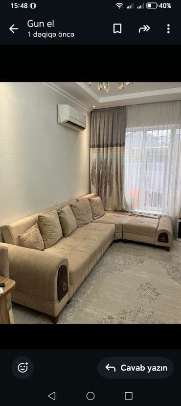 Künc divan, İşlənmiş, Açılan, Bazalı, Vеlur parça, Çatdırılma yoxdur