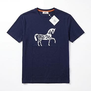 Футболки: Hermès kişi T‑şörtü – “At” qrafik printi - Model: qısaqol, klassik — 3