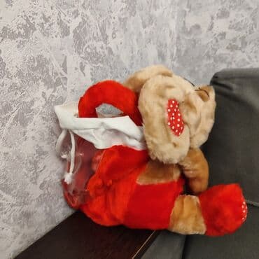 Yemək masaları, oturacaqları: Təzə Plyuş oyuncağı – it balası formalı - Rənglər: bal rəngi tüklü — 2