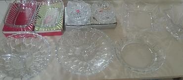 Şüşə qab dəsti – müxtəlif ölçü və formalarda - Dəst tərkibi: müxtəlif