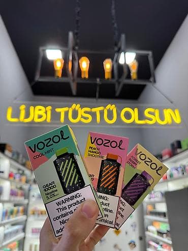 Müxtəlif növ brendlərin satışı mövcuddur. HQD, Vozol, Elfbar