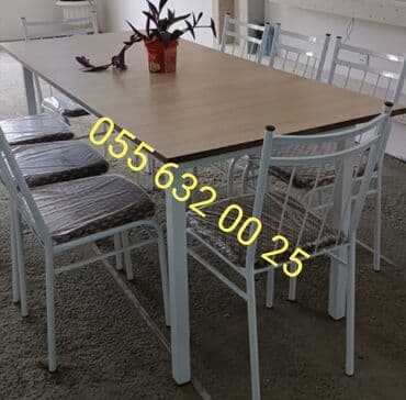 bağça üçün: Yeni, Kvadrat masa, 9 stul, Açılmayan, Stullar ilə, Metal, Azərbaycan — 1