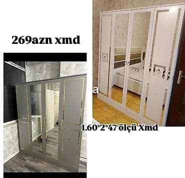 kuxna dolabi: Üç qapılı şkaf - Ölçü: 1.60 m en × 2.00 m hündürlük × 47 sm dərinlik — 1