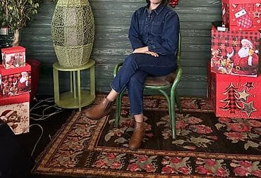 tulum paltarlar: Qadınlar üçün denim kombinezon - Parça: qalın, klassik tünd-mavi — 2