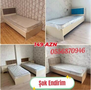 taxt: Yeni, Təknəfərlik çarpayı, Bazasız, Matras ilə, Siyirməsiz, Azərbaycan — 2