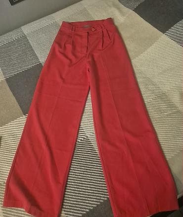 şalvar kişi: Qadın şalvarı – geniş kəsimli, düz balaq - Rəng: qırmızı - Yüksək bel — 1