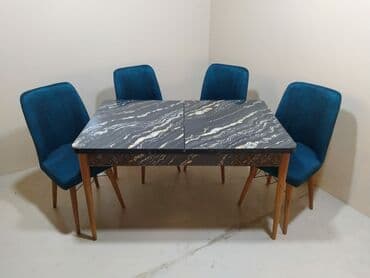 mətbəx ucun stol stullar: Mətbəx üçün, Yeni, Açılan, Dördbucaq masa, 2 stul — 5