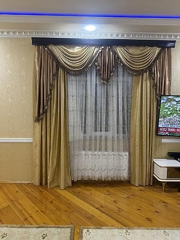 fotolar: İşlənmiş, Pərdə, rəng - Qızılı — 1