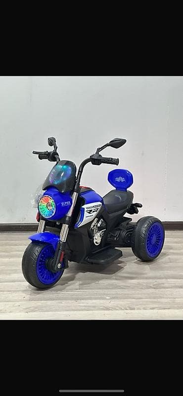 5 yas: Uşaq elektrik motosikleti – üçtəkərli, mavi rəng - Korpus: üçtəkərli — 1