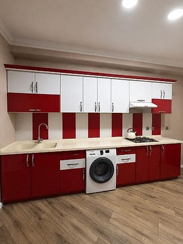 Mətbəx mebeli satılır 360₼. Ölçü 3.80. Üzəri tökmə mərmərdir. Üzərində — 1