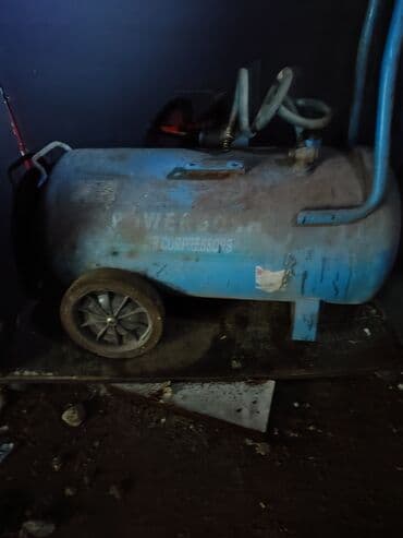 rəng vuran: Hava kompressoru (köçürülə bilən, çənli) - Rəng: mavi - Təkərli şassi — 1