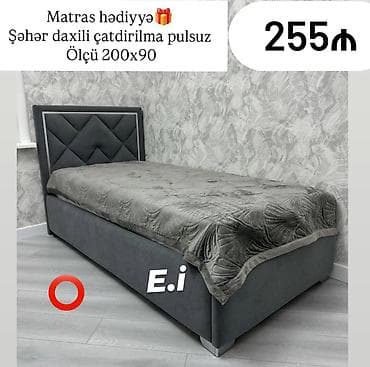 divar saat sekilleri: Yeni, Təknəfərlik çarpayı, Matras ilə, Siyirməsiz — 1
