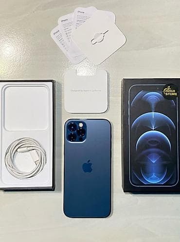 dentin pasta: IPhone 12 Pro, 256 GB, Pacific Blue, Zəmanət, Kredit, Simsiz şarj — 1