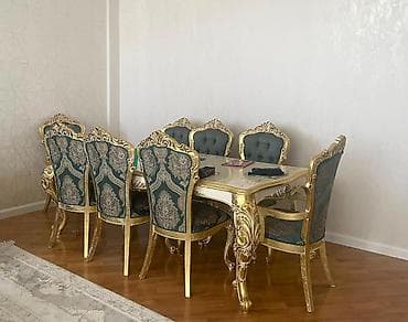 Qonaq otağı üçün, İşlənmiş, Kvadrat masa, 8 stul — 1
