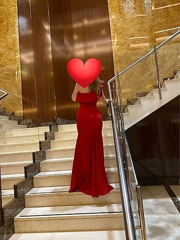 Qırmızı axşam/libas – mərasim və gala üçün - Model: Uzun, balıq