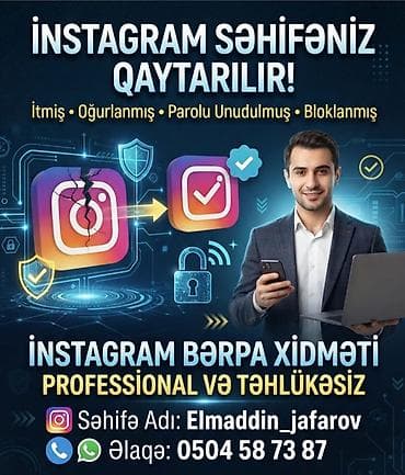 Texnikanın təmiri: İnstagram Hesabınız Qaytarılır! 🛡️ ​İtmiş, oğurlanmış, parolu — 1