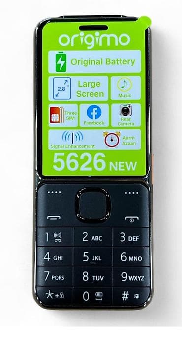 micromax telefonlari: Origimo 5626 NEW düyməli telefon Xüsusiyyətlər: - 2.8" böyük ekran — 2