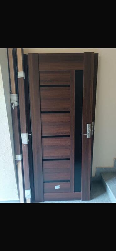 Furnitura və aksessuarlar: Məhsul: Giriş qapısı (modern dizayn) - Material: Taxta teksturalı — 1