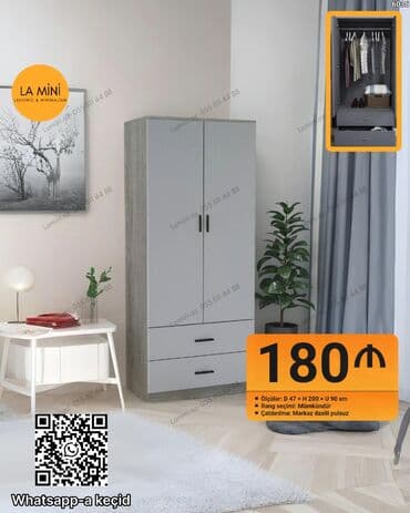 Açılan, 2 qapılı Düz dolab, Qarderob, paltar dolabı lalafo.az -da Açılan, 2 qapılı Düz dolab, Qarderob, paltar dolabı