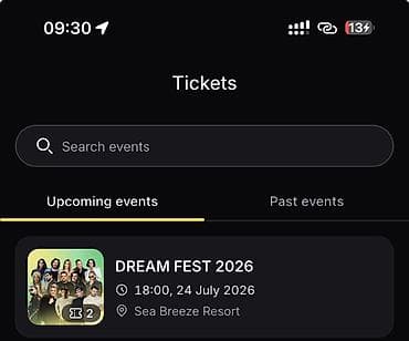 Tədbirlərin təşkili: Məhsul: DREAM FEST 2026 tədbiri üçün bilet 26 iyul Təsvir: - Tədbir — 2