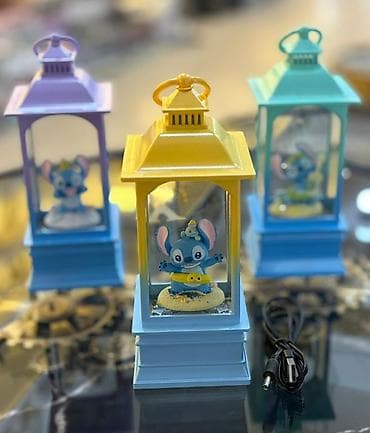 Süni güllər: Stitch fiqurlu dekorativ LED fənər - Rənglər: sarı, bənövşəyi, firuzə — 5